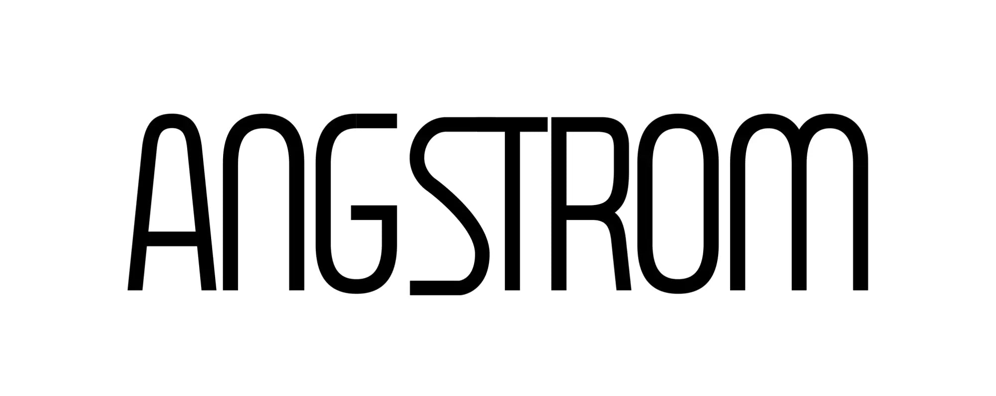 Black angstrom logo in bold modern sans-serif font featured in the angstrom collection design.