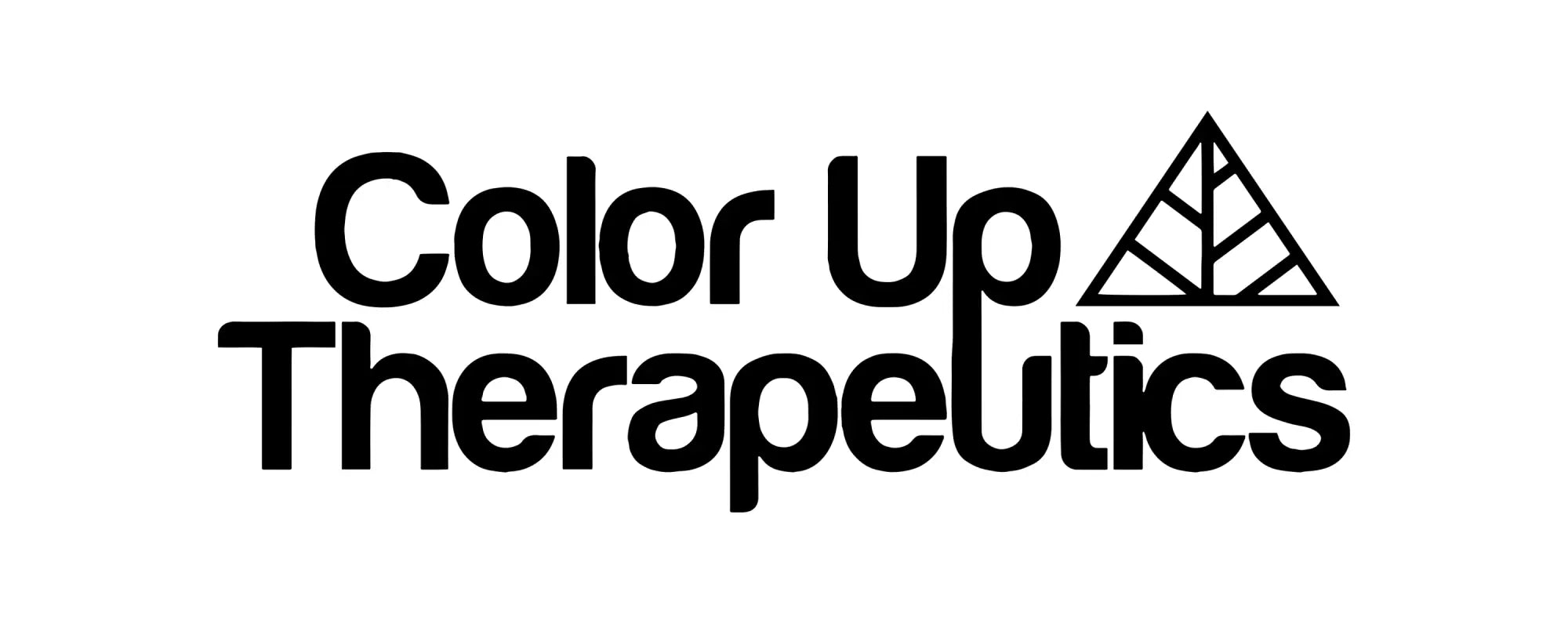 Black color up therapeutics logo with a triangular leaf design in a collection titled color up therapeutics