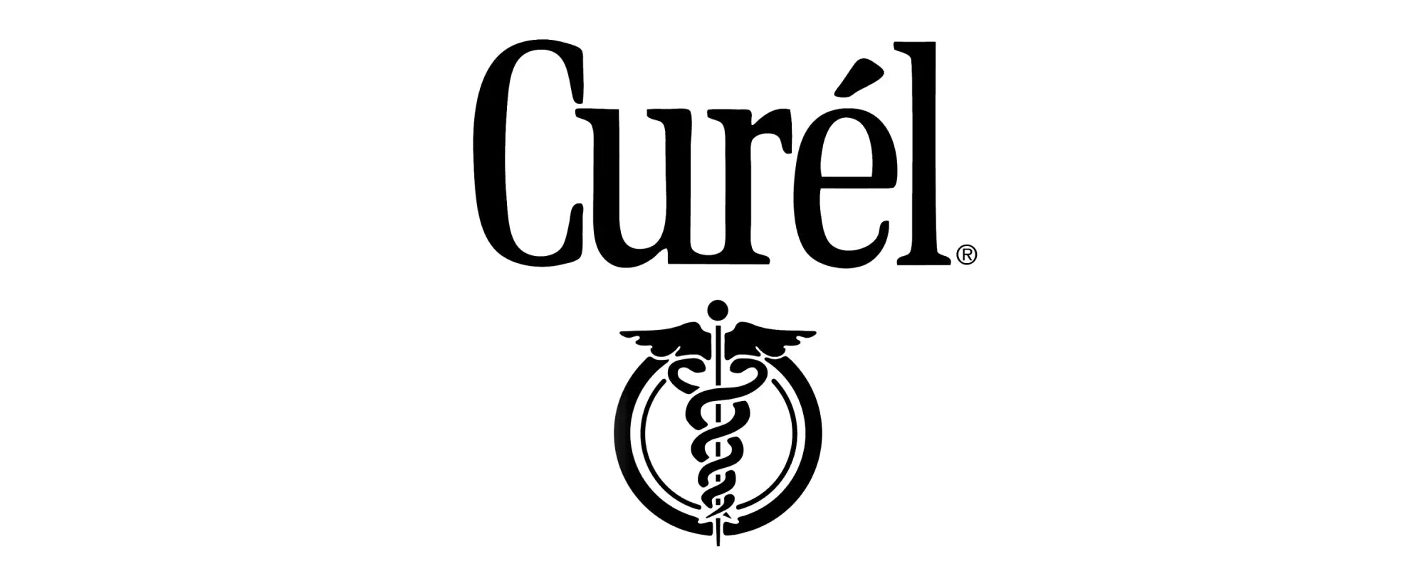 Curél logo with brand name in bold serif font above a winged caduceus emblem in the curel collection