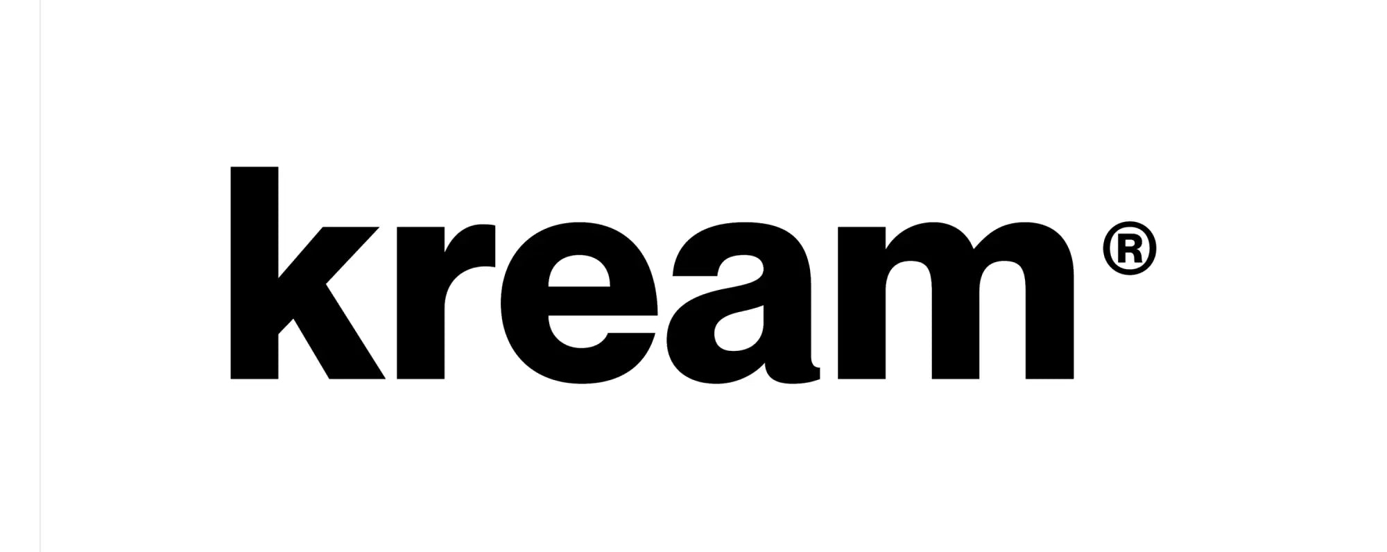Black kream logo with registered trademark symbol in a collection titled kream for branding and marketing use