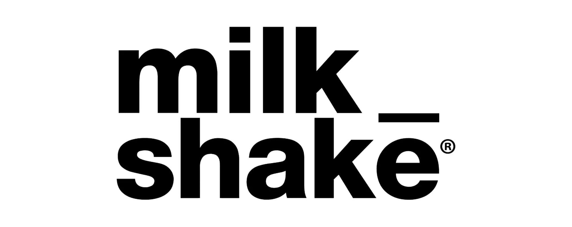Black milk_shake logo with registered trademark symbol in a collection titled Milk_Shake for brand identity.
