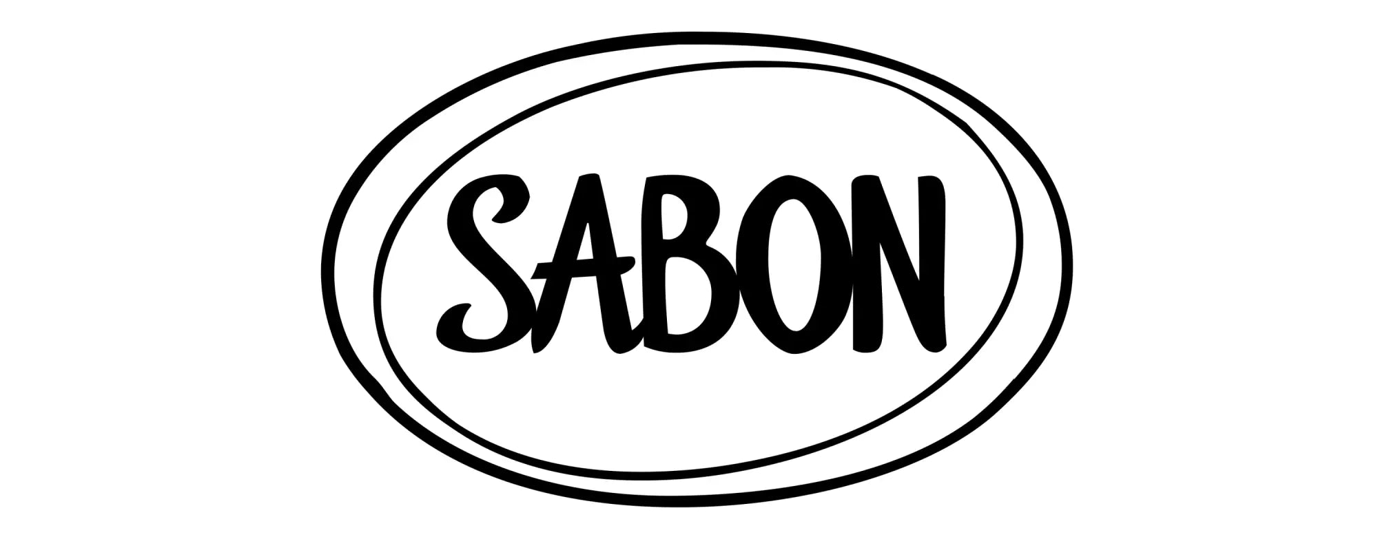 Black sabon logo in a double-oval frame representing the SABON collection branding design.