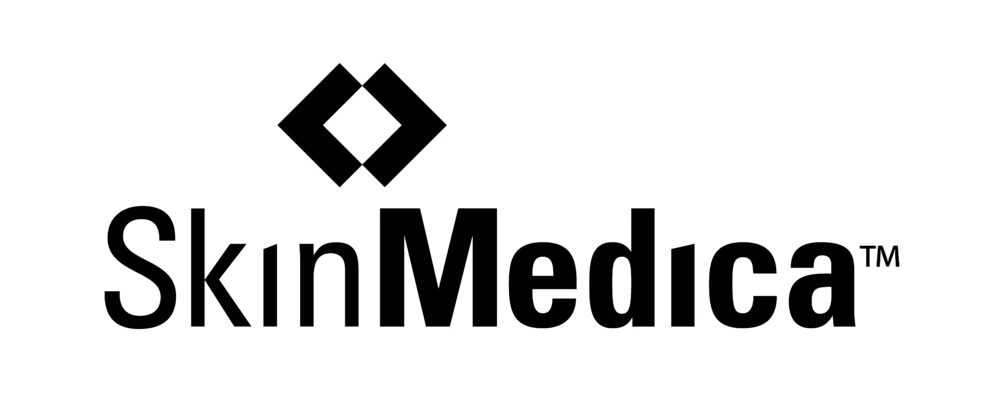 Skinmedica logo with a black diamond-shaped emblem above the brand name in bold sans-serif font in skin medica collection