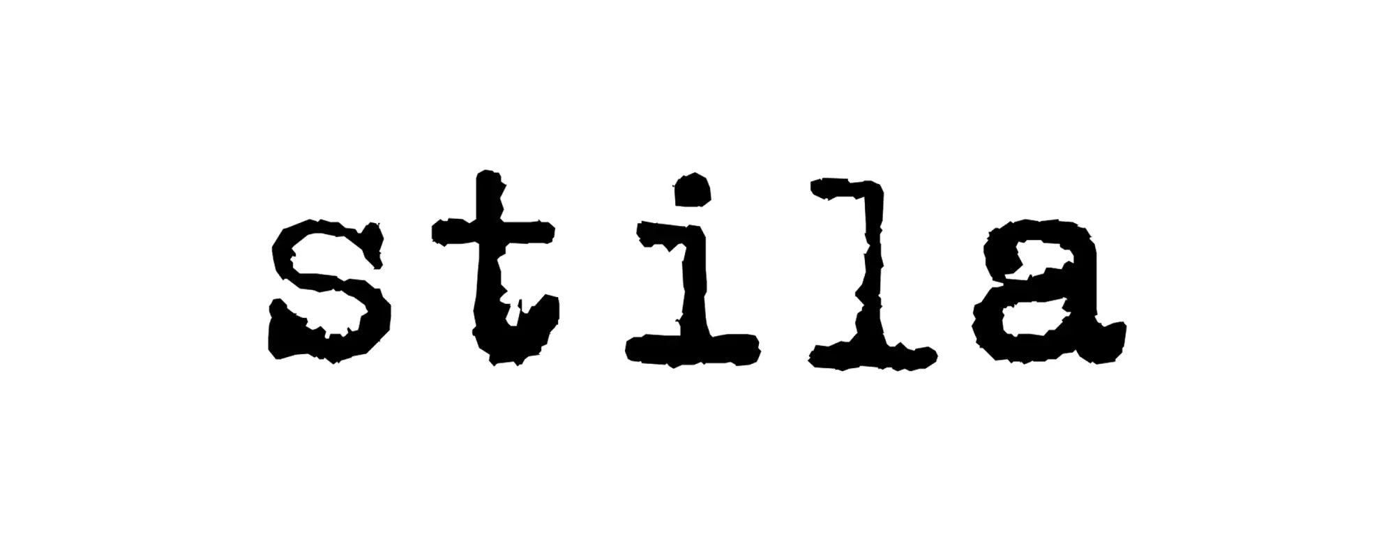 Black stila logo with a textured hand-stamped appearance in the stila collection branding