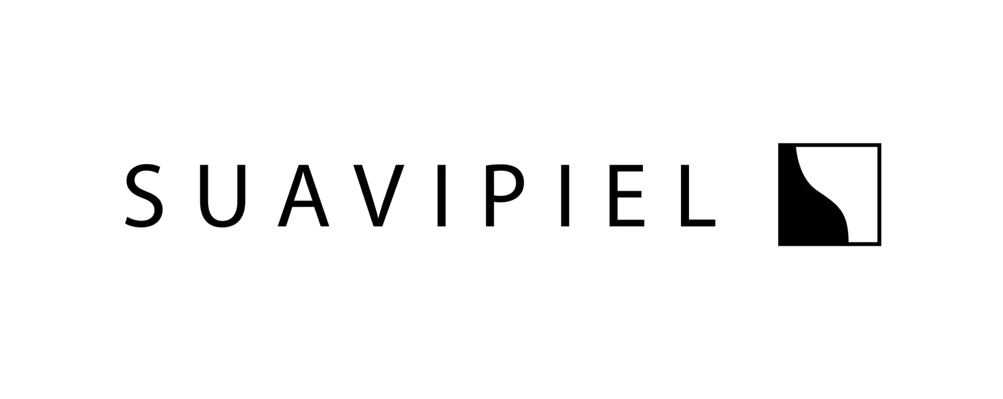 Black suavipiel logo with minimalist square icon in the suavipiel collection showcasing sleek leather design