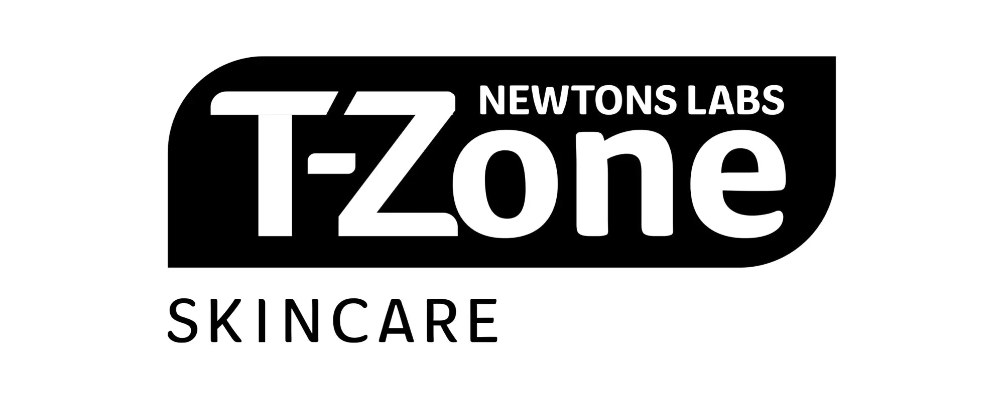 Black and white logo for t-zone skincare by newtons labs in the t-zone collection