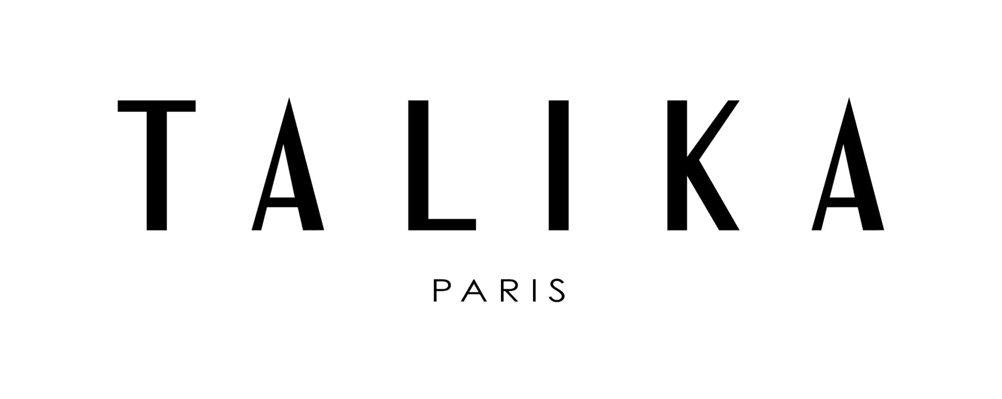 Black talika paris logo text on a white background in the talika product collection
