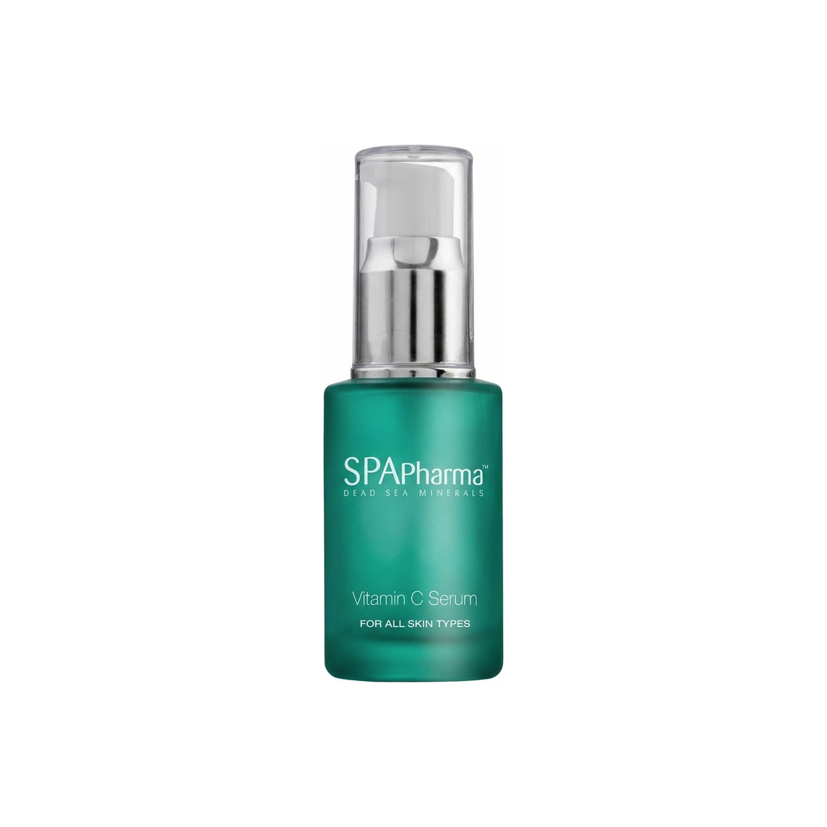 Spa Pharma Dead Sea Minerals Vitamin C Serum in 1 oz bottle, hydrating face and body serum with mineral and vitamin C ingredients.