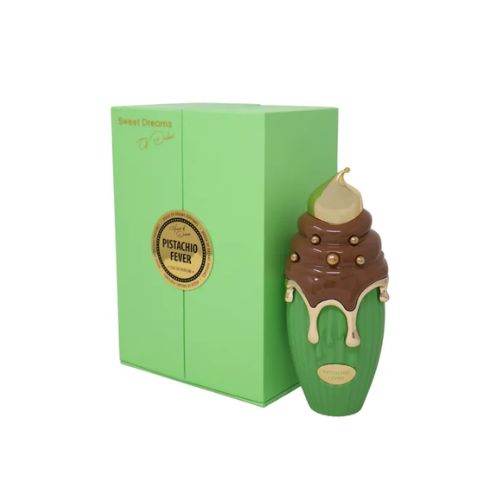 House Of Dreams Pistachio Fever Eau de Parfum for Unisex in 3 oz bottle, featuring pistachio scent and elegant packaging.